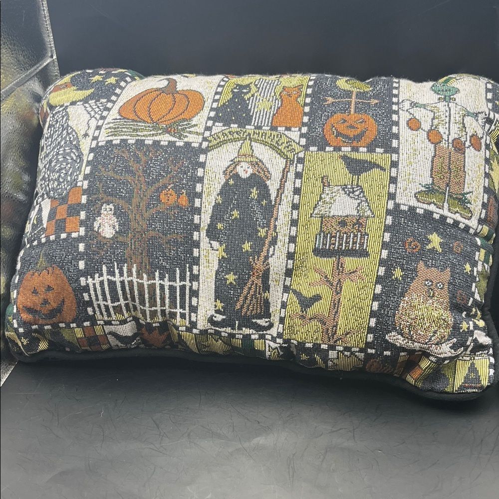 90s whimsical Halloween throw pillow tapestry style vintage cute spooky decor